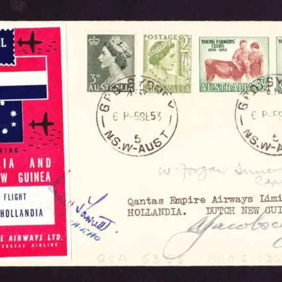 1953 (7th Sept) Sydney to Hollandia via Lae cover ...