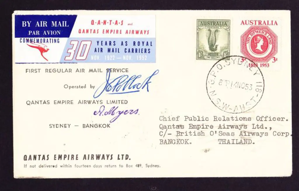 1953 (14th Nov) ditto. The Qantas - BOAC illust ... Image 1++