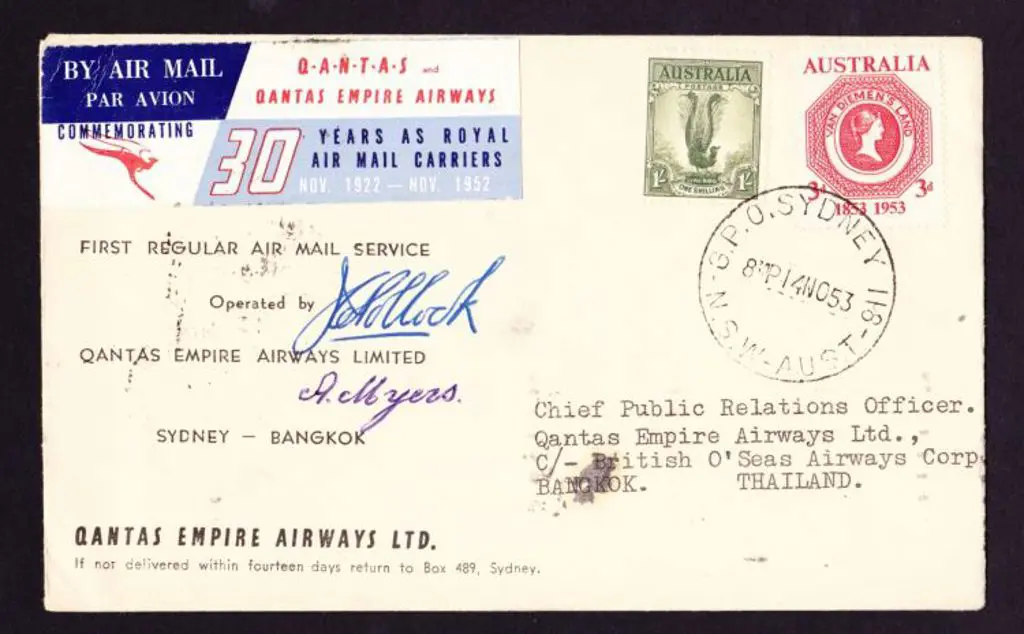 1953 (14th Nov) ditto but the Qantas - BOAC illust ... Image 1++