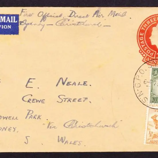 1954 (29th June) Sydney to Christchurch TEAL ...