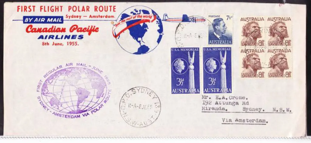 1955 (8th June) First Polar Route Flight Sydney to ... Image 1++