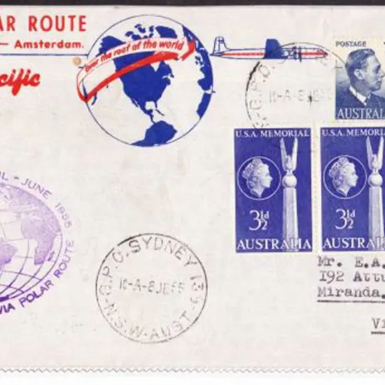 1955 (8th June) First Polar Route Flight Sydney to ...