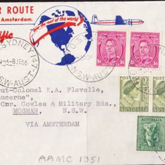 1955 (8th June) ditto with 1/4d KGVI pair, 2d QEII ...