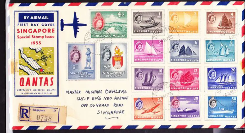 1955 (4th Sept) Qantas illust Registered Airmail ... Image 1++