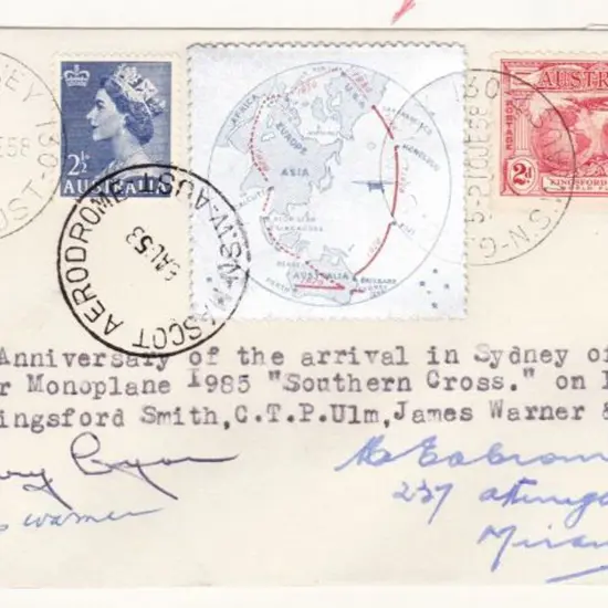1958 (10th June) "Southern Cross" 30th Anniv EA ...
