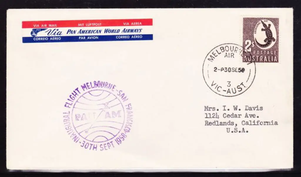 1958 (30th Sept) ditto but with matching Airmail ... Image 1++