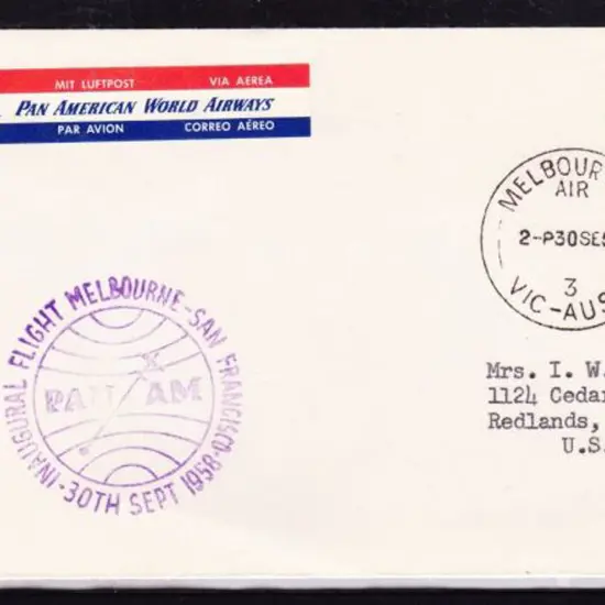 1958 (30th Sept) ditto but with matching Airmail ...