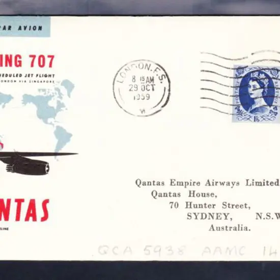 1959 (27th Oct) Australia to England & return ...