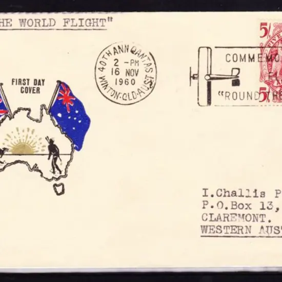 1960 (16th Nov) Qantas Round The World Flight ...