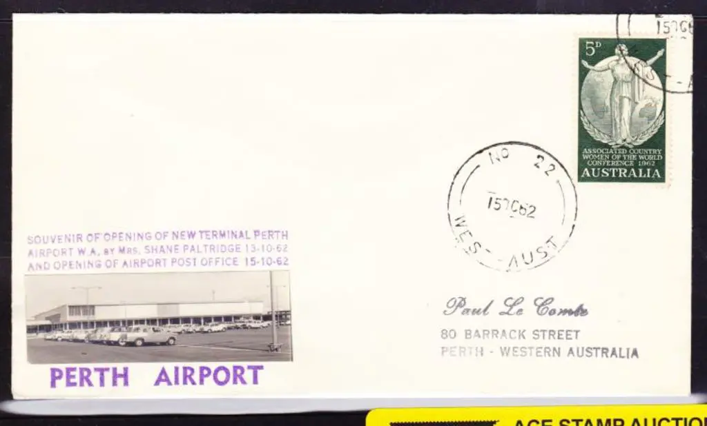 1962 (15th Oct) Perth Airport souvenir cover for ... Image 1++