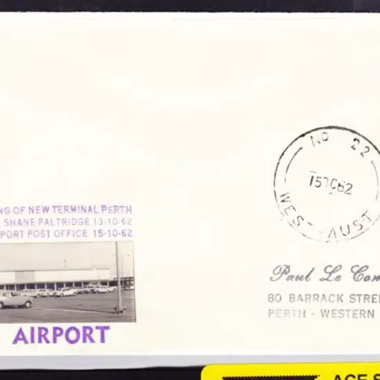 1962 (15th Oct) Perth Airport souvenir cover for ...