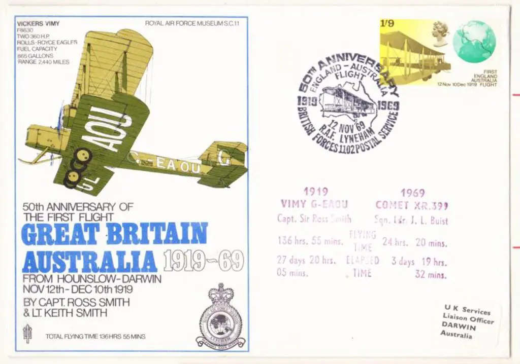 1969 (Dec) England to Australia 50th Anniv Air ... Image 1++