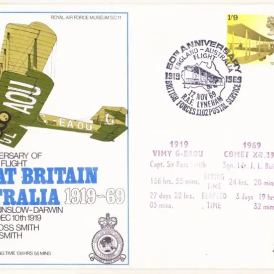 1969 (Dec) England to Australia 50th Anniv Air ...