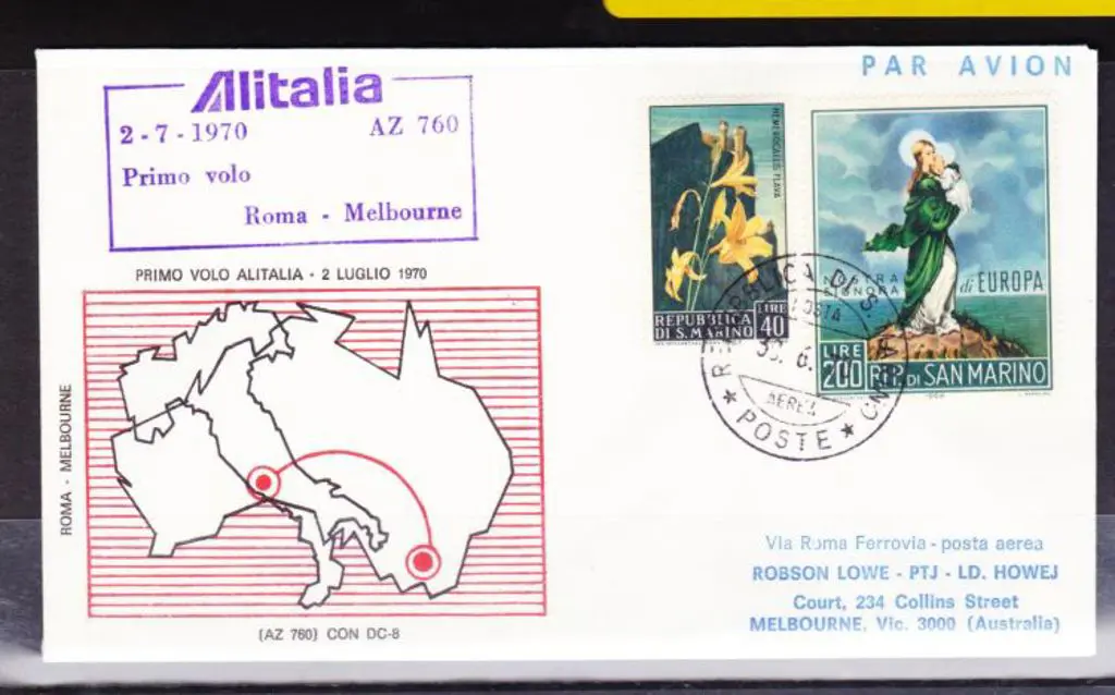 1970 (30th June) Italy to Australia by Alitalia ... Image 1++