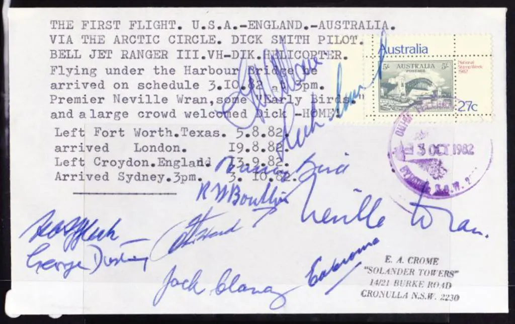 1982 (5th Aug) USA to England to Australia First ... Image 1++