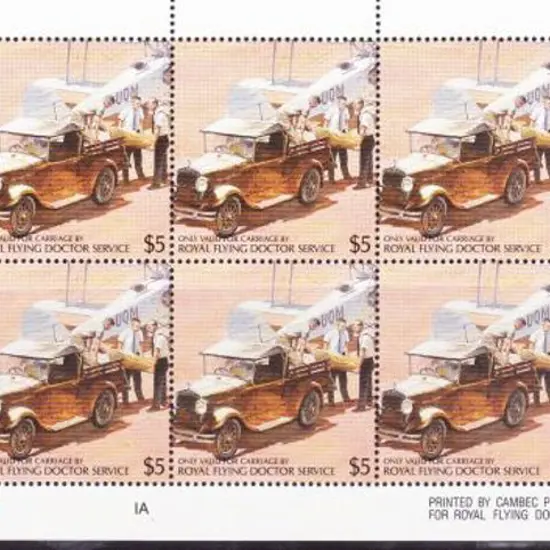 1984 $5 Royal Flying Doctor sheetlet of 10 ...