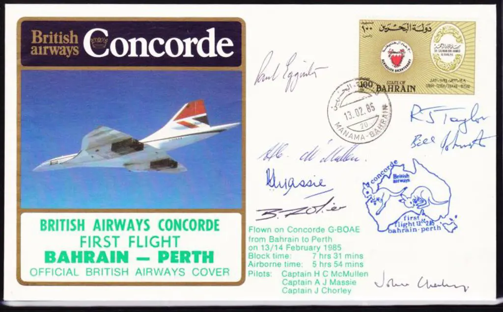 1985 (13th Feb) Bahrain to Perth British Airways ... Image 1++