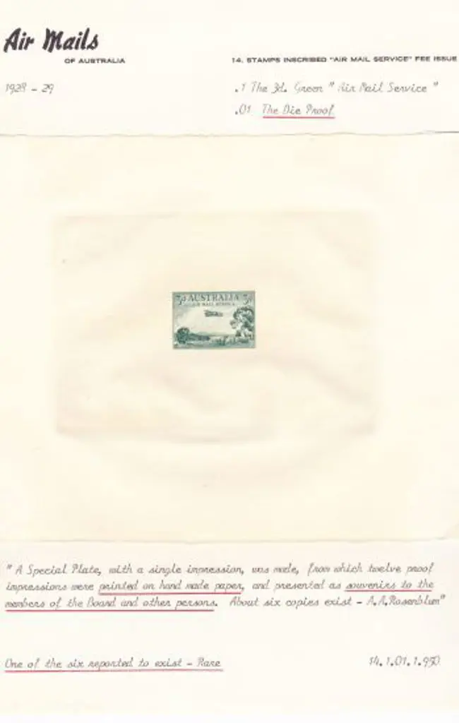 Australia 1928 3d green Airmail (DH 66 bi-plane ... Image 1++