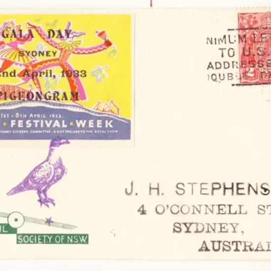 1933 (22nd April) ditto but the Sydney slogan ...