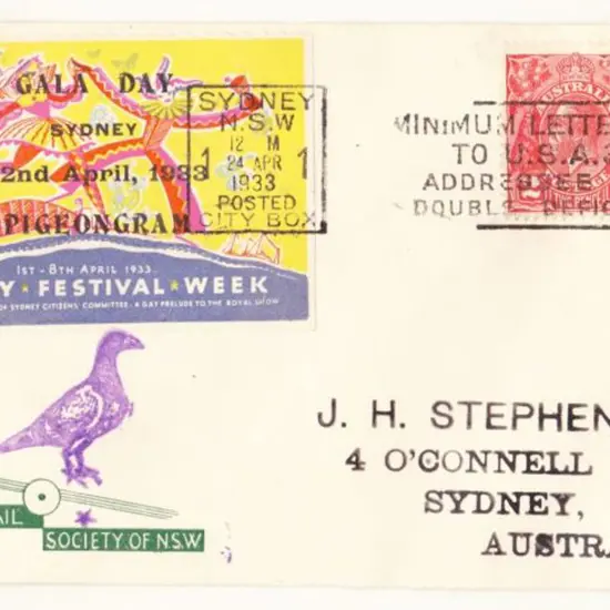 1933 (22nd April) ditto but flown to North Sydney. ...
