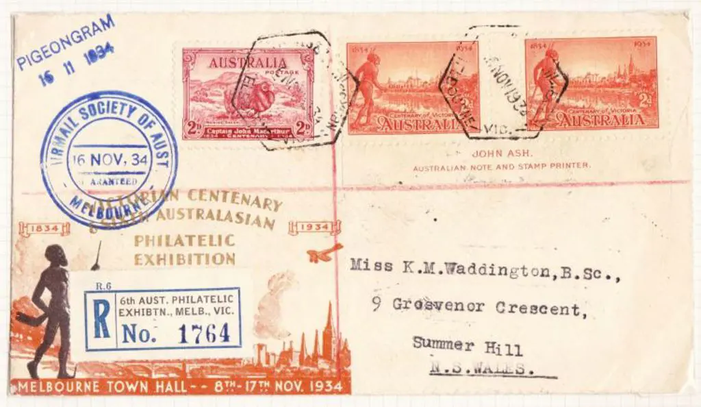 1934 (16th November) Melbourne Town Hall Air Mail ... Image 1++
