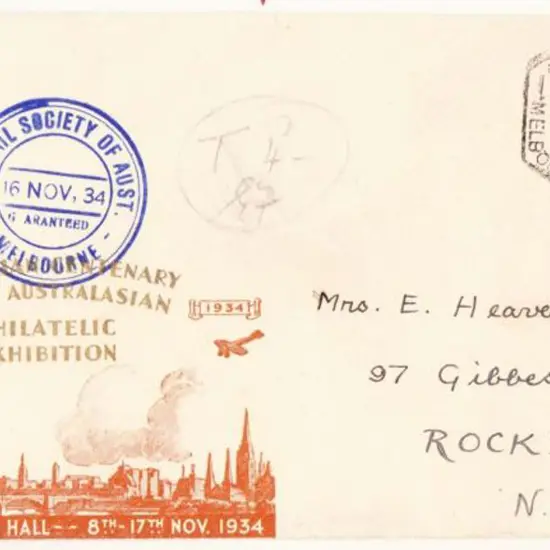 1934 (16th Nov) ditto but outer Exhibition cover ...