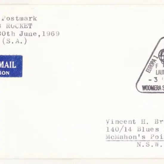 1969 (10th May) Woomera rocket mail. 3 identical ...