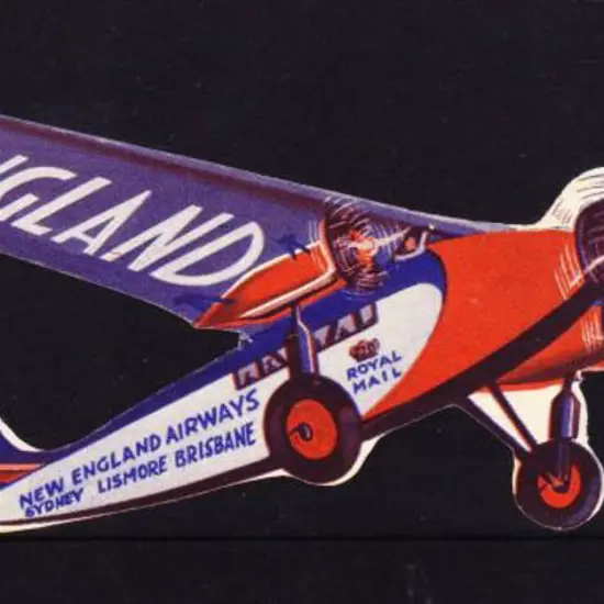 1930's New England Airways red & blue luggage ...