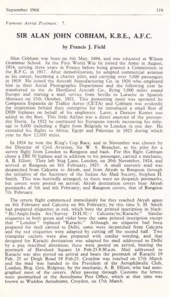 1968 (Sept) Sir Allan Cobham biography by Francis ... Image 1++