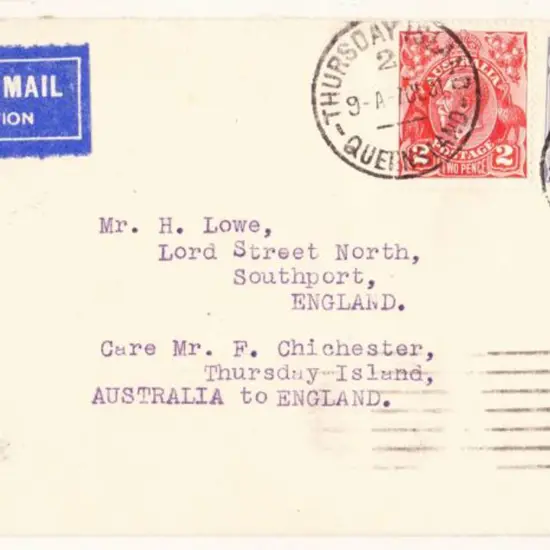 1931 (3rd July) Australia to England Chichester ...