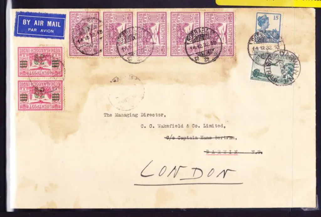 1932 (2nd Jan) Darwin to Soerabaya Hans Bertram ... Image 1++