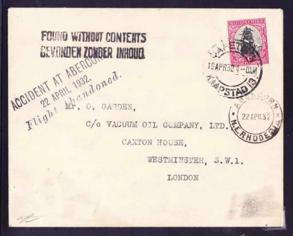 1932 (19th Apr) Oscar Garden Record flight crash ... Image 1++
