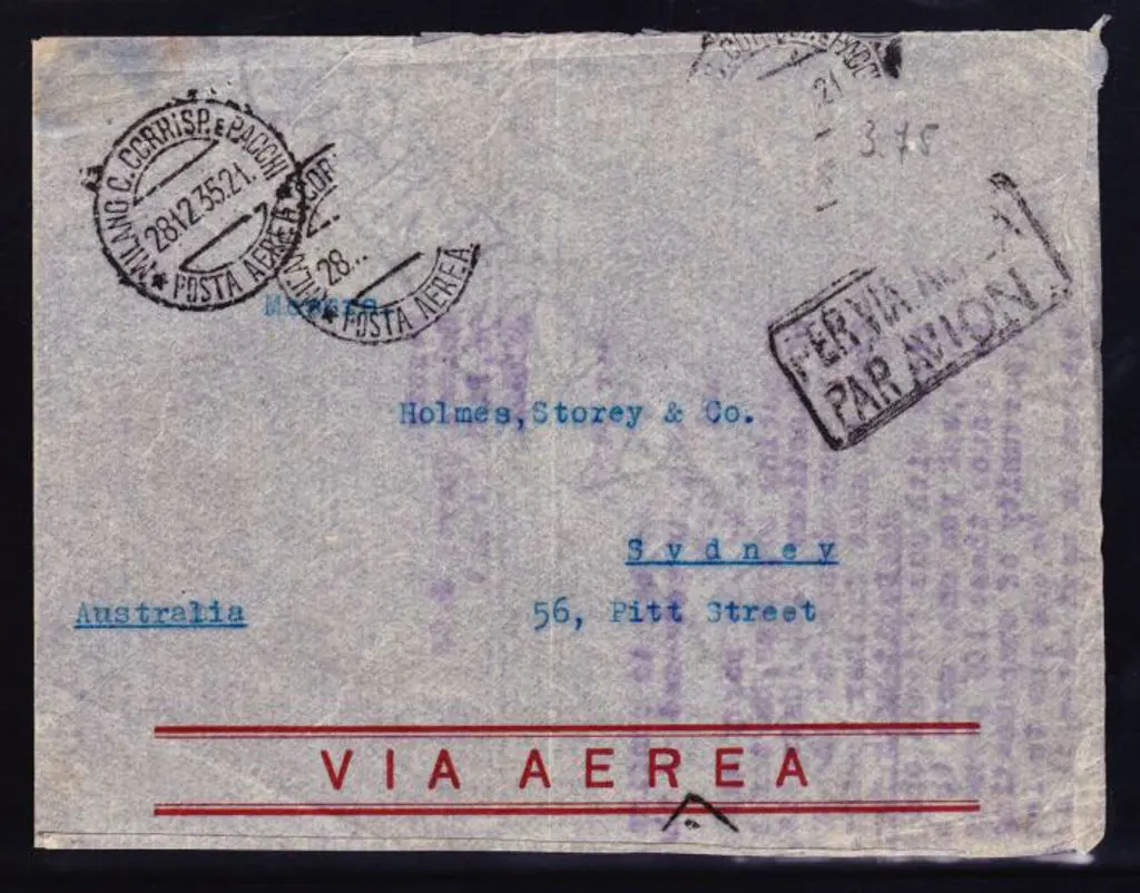 1935 (31st Dec) ditto but env from Italy with ... Image 1++