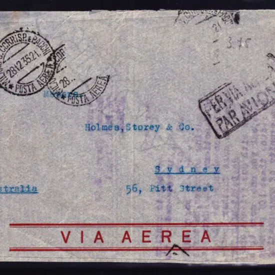 1935 (31st Dec) ditto but env from Italy with ...