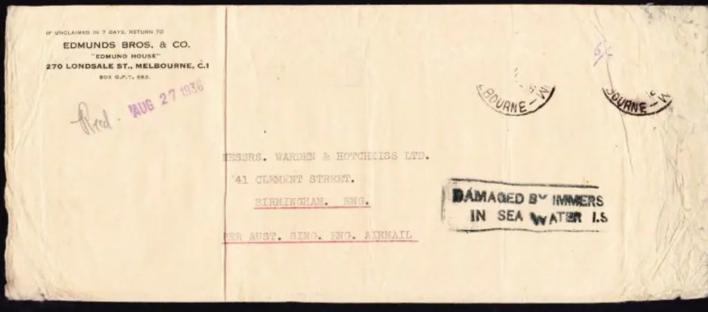 1936 (22nd Aug) ditto with this Edmunds Bros & Co ... Image 1++