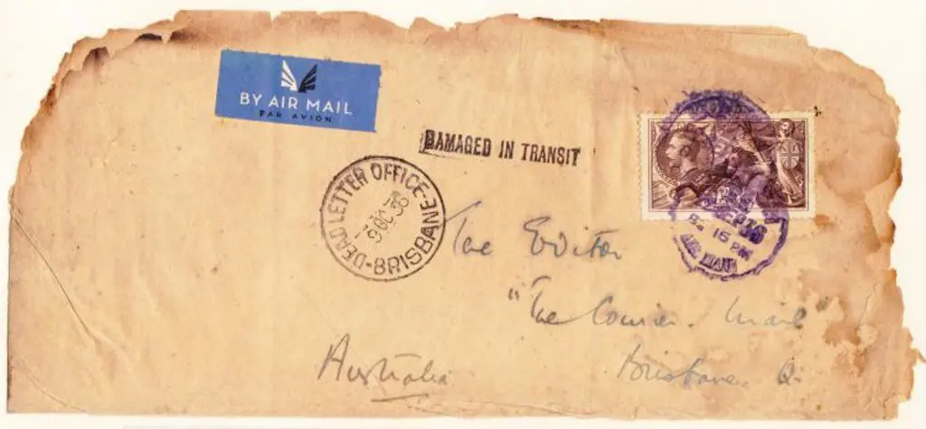 1936 (29th Sept) ditto but with "DAMAGED IN ... Image 1++