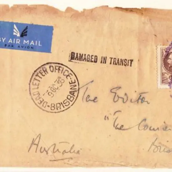 1936 (29th Sept) ditto but with "DAMAGED IN ...