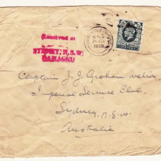 1938 (27th Nov) Imperial Airways England to ...