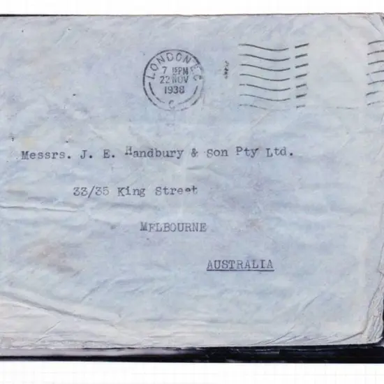 1938 (27th Nov) ditto also with no stamps nor any ...