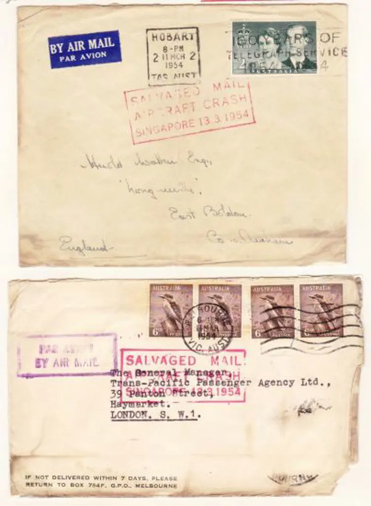 1954 (13th March) ditto but 2 covers both with red ... Image 1++