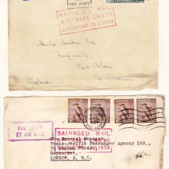 1954 (13th March) ditto but 2 covers both with red ...