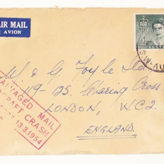 1954 (13th Mar) ditto with red cachet & 2½d Royal ...