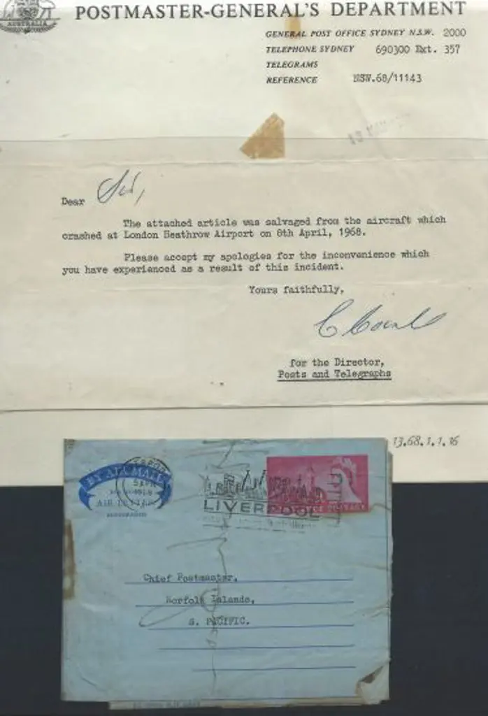 1968 (8th April) ditto but GB 9d aerogramme tied ... Image 1++