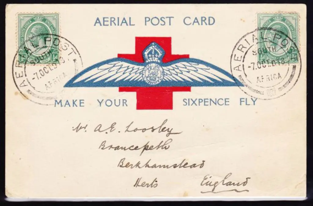 1918 (7th Oct) South Africa Aerial Post Card "Make ... Image 1++