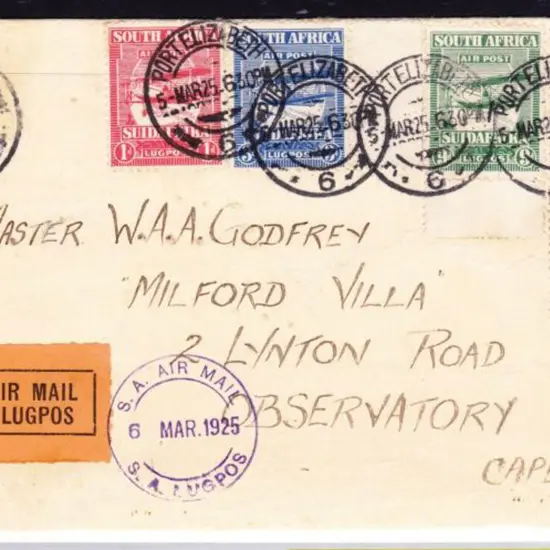 1925 (5th Mar) Port Elizabeth to Cape Town first ...