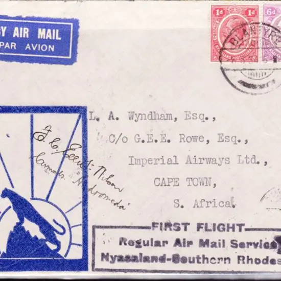 1934 (8th Mar) Blantyre to Salisbury inauguration ...