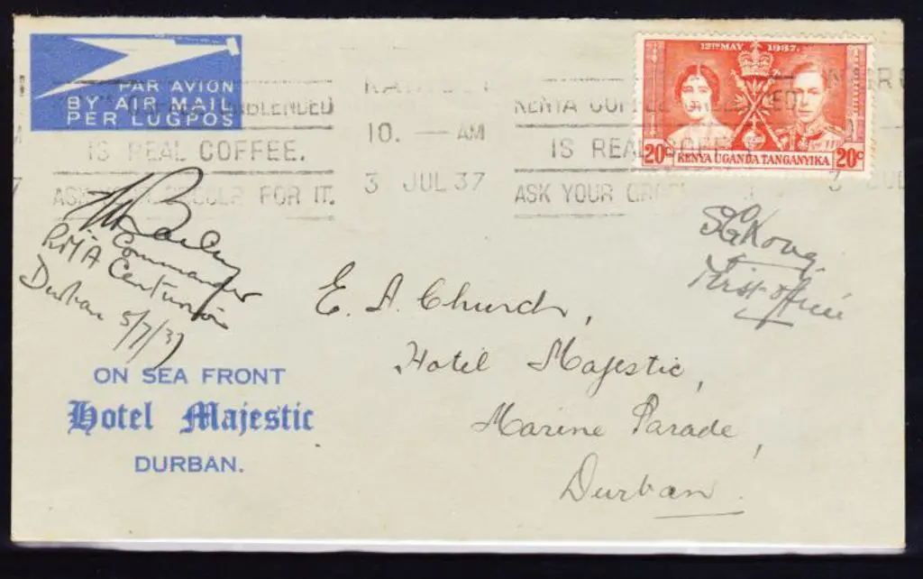 1937 (3rd July) Nairobi to Durban first flight at ... Image 1++