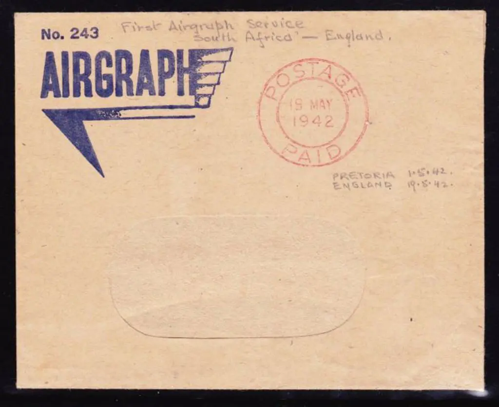 1942 (19th May) First Airgraph Service sent from ... Image 1++