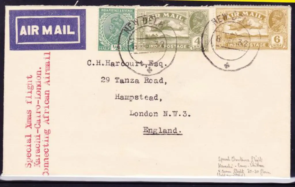 1932 (8th Dec) Karachi to London via Cairo ... Image 1++