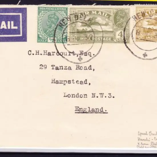 1932 (8th Dec) Karachi to London via Cairo ...